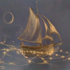 Buckley Smith. Sailing the Star Sea. 20x26