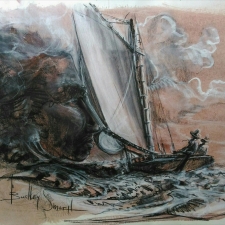 Into the face of the Wind. 20x27. Chalk, charcoal. 400