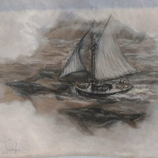 Sailing in a cloud. 16x21. 180.