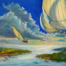 A higher view. 41x18. Oil....