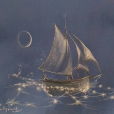 Buckley smith Sailing the Star Sea. 20x26. Chalk