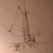 My best friend. Pen, ink. 800