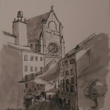 Orvieto Whale. 18x21. Pen, ink. 400