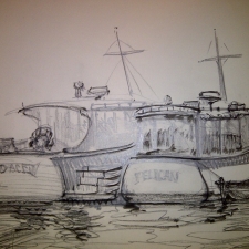 Candace & Pelican~18in x 20 in~charcoal~$150