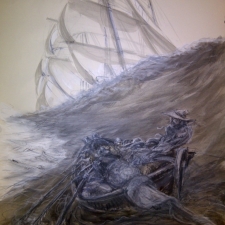 Hope~18in x 24in~pen,ink,wash on beige paper~$300