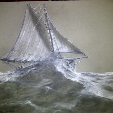 Stormy Sea 20in x 26in~charcoal on gray paper~$300