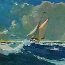 Sunlit sail. 10x12.280